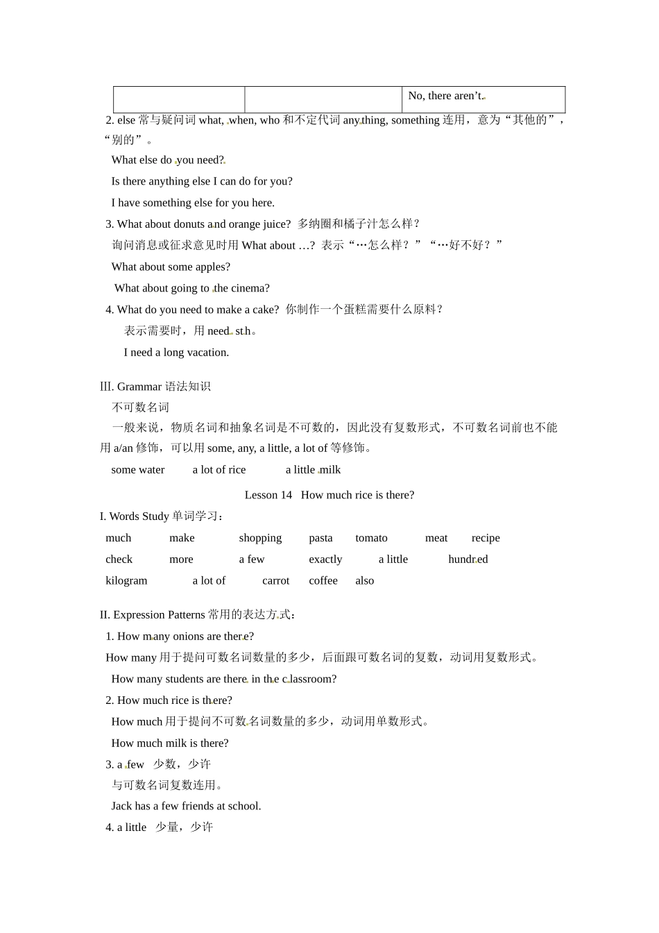 七年级英语上册 Unit 4 Food（语法讲解）教案北师大版_第2页