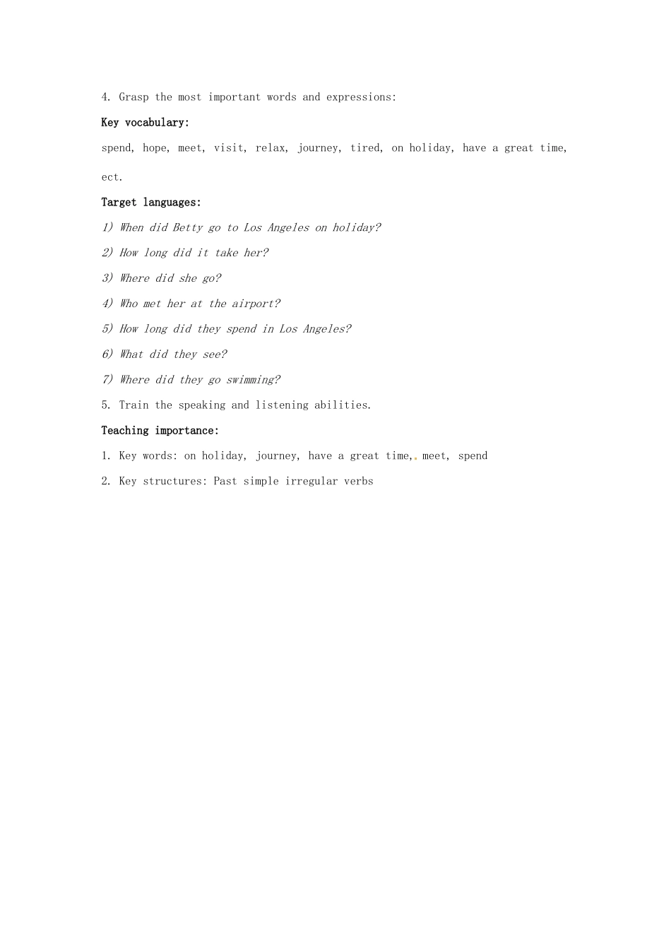 七年级英语下册 Module 12 A holiday journey教案 外研版_第2页