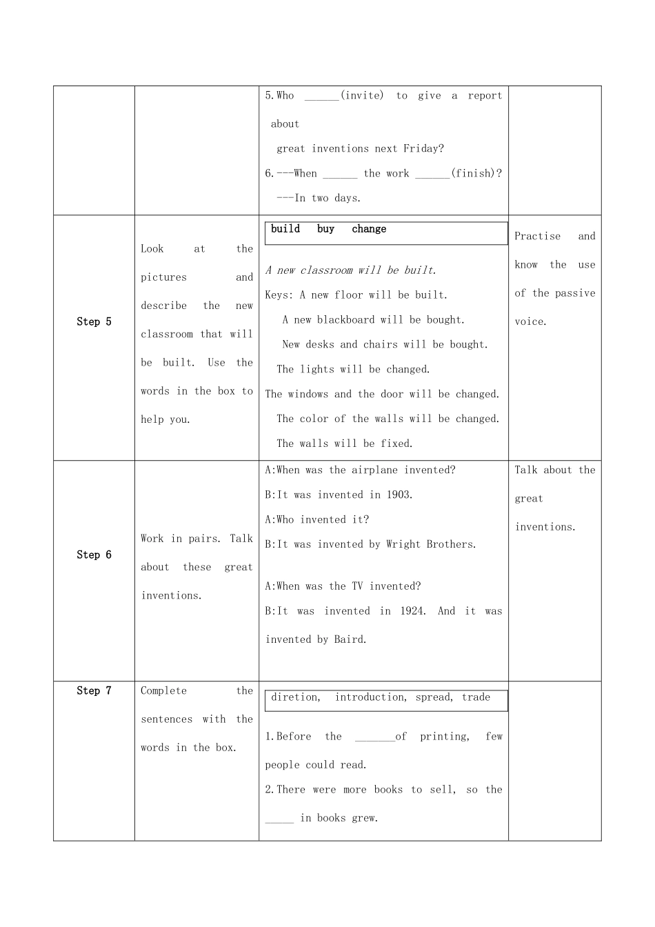 学年九年级英语上册 Module 9 Great inventions Unit 3 Language in use教案 （新版）外研版-（新版）外研版初中九年级上册英语教案_第3页