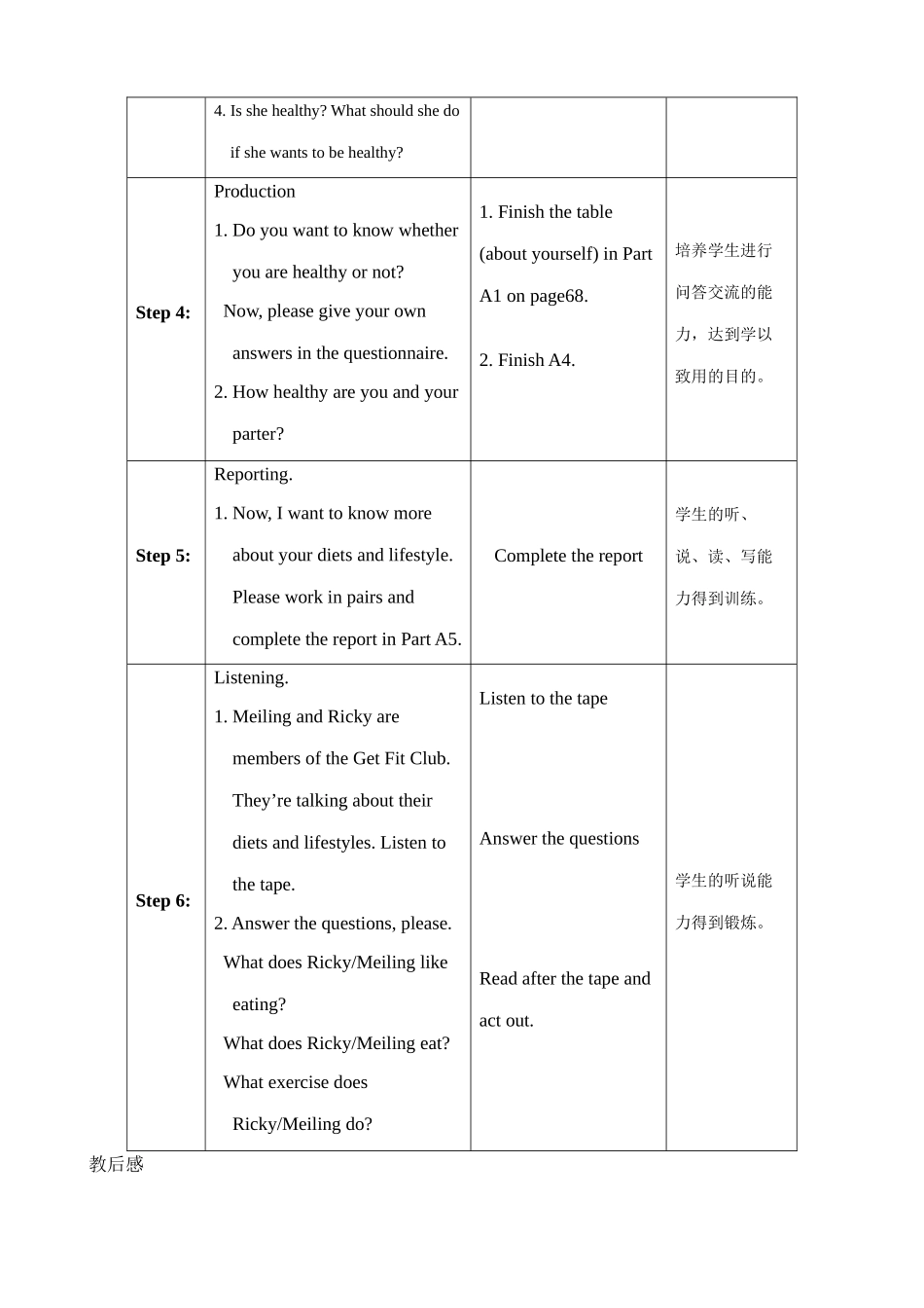 七年级英语Unit4 Food period Seven教案 牛津版_第3页