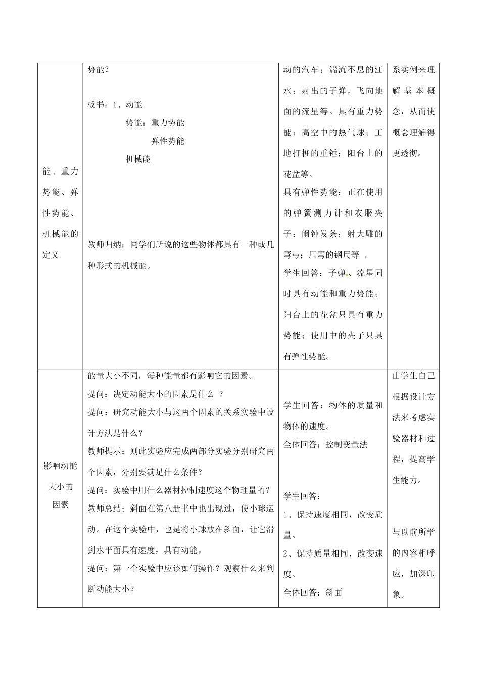 八年级物理下册 第十二章 机械能 1 机械能教案 （新版）教科版-（新版）教科版初中八年级下册物理教案_第2页