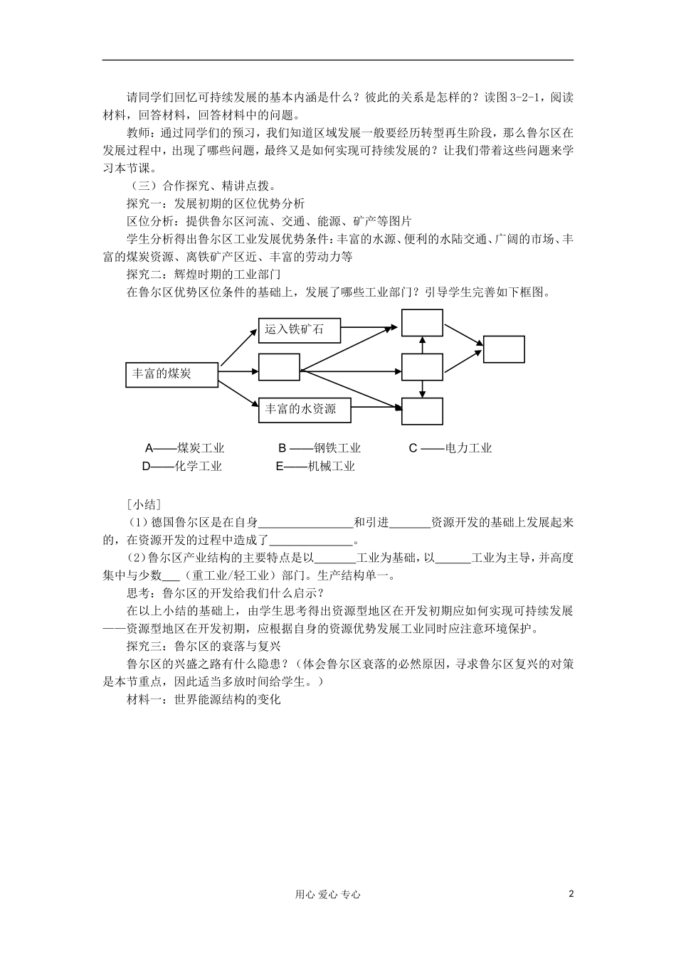 山东省临清各校自编高中地理 3.2 资源开发与区域可持续发展精品学案 鲁教版必修3_第2页