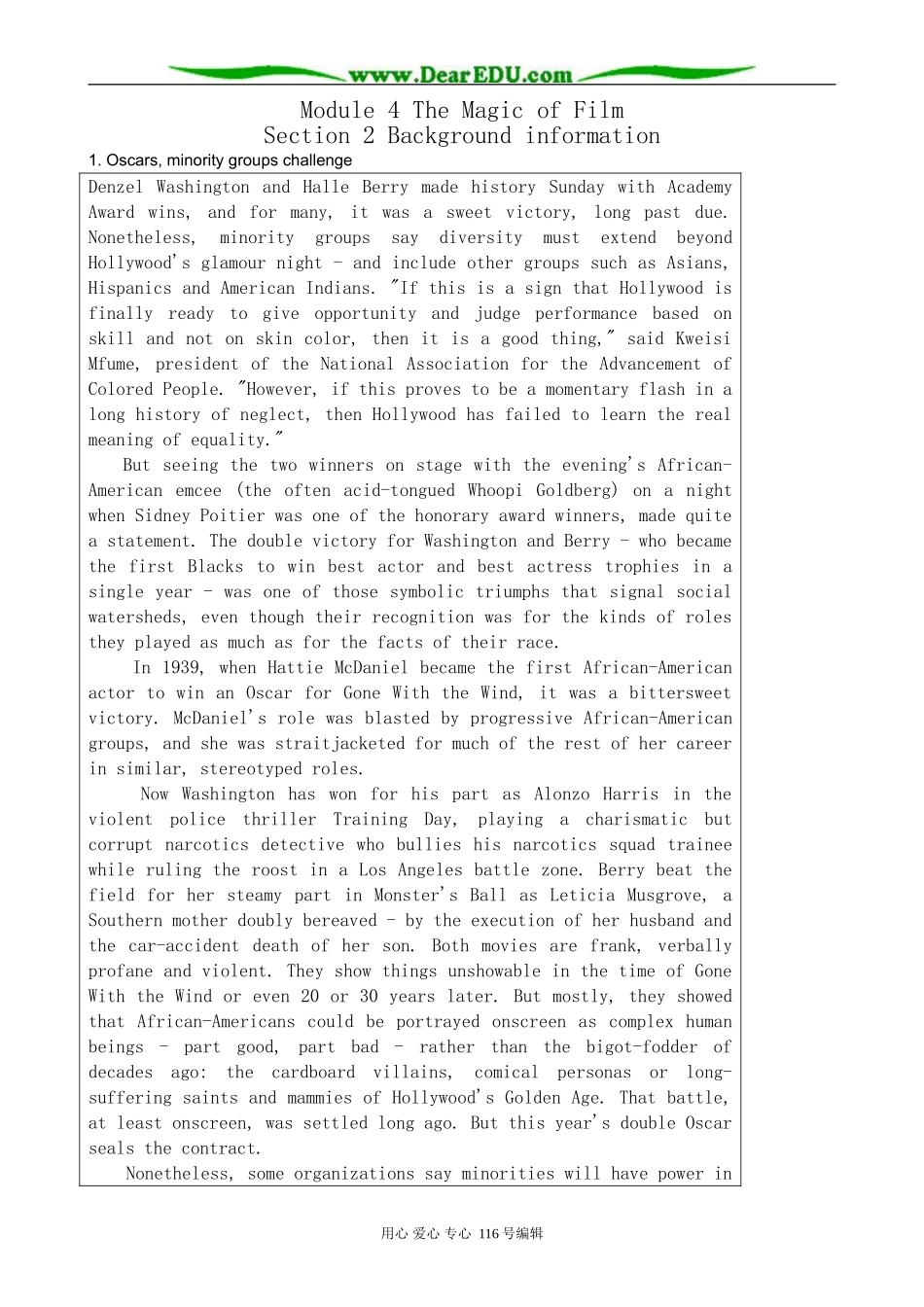 高中英语必修10Module 4 The Magic of Film-Background information_第1页