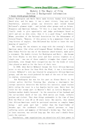 高中英语必修10Module 4 The Magic of Film-Background information