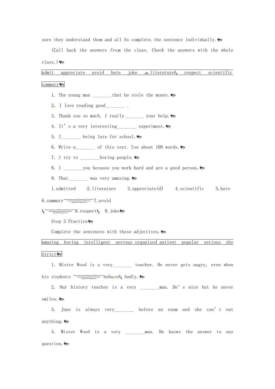 四川省三台县第一中学高中英语《Module 2 My New Teachers-3rd period》教案 新人教版必修1_第2页
