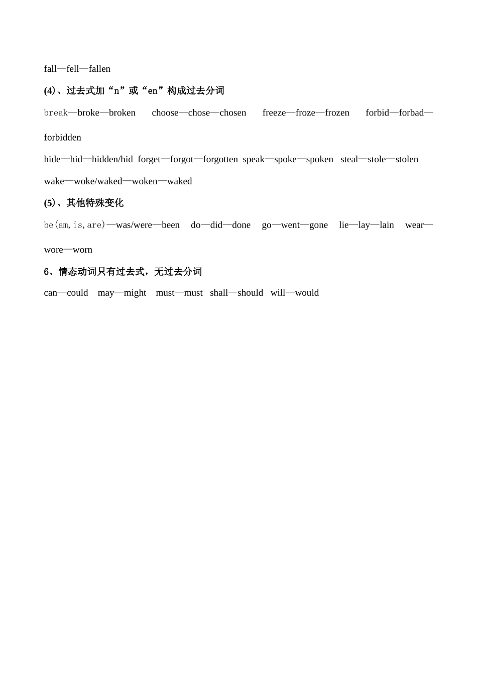 九年级英语 不规则动词表_第3页