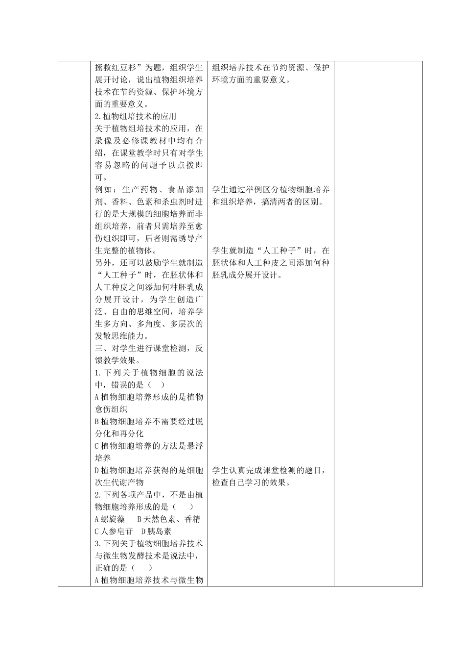 江苏省新沂市棋盘中学高中生物 《2.2植物细胞工程》教案二 新人教版选修3_第2页