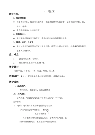 八年级物理新人教版电压1