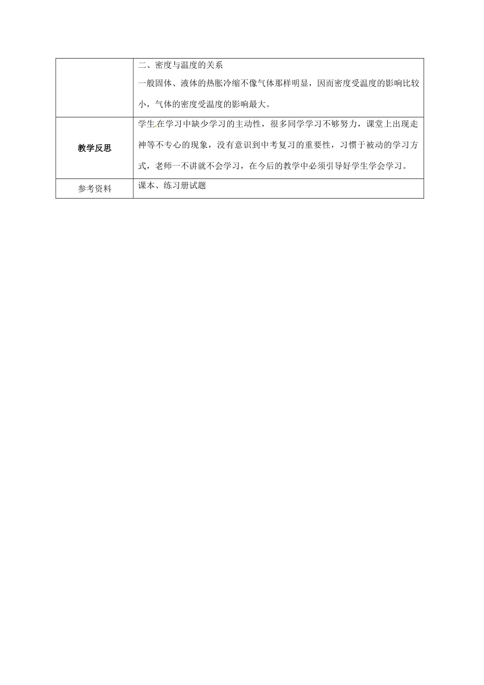 广西永福县实验中学九年级物理《11.5 密度与社会生活》教案 人教新课标版_第2页