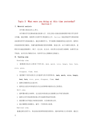 八年级英语上册 Unit 3 Our Hobbies Topic 3 What were you doing at this Section C教案 （新版）仁爱版