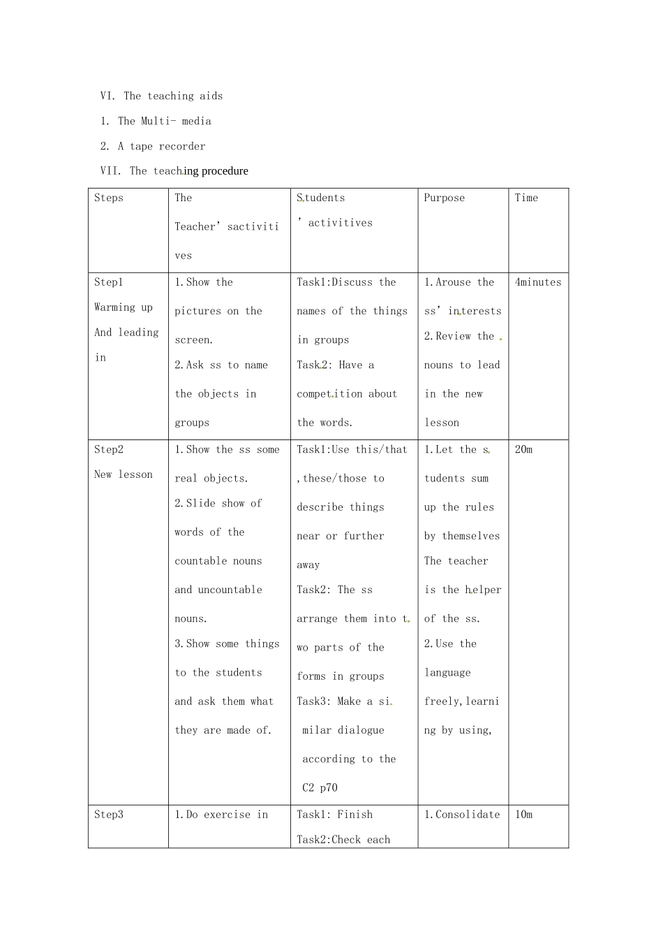 八年级英语上册 Chapter 5 Look it up language教案1 牛津沈阳版-牛津沈阳版初中八年级上册英语教案_第3页