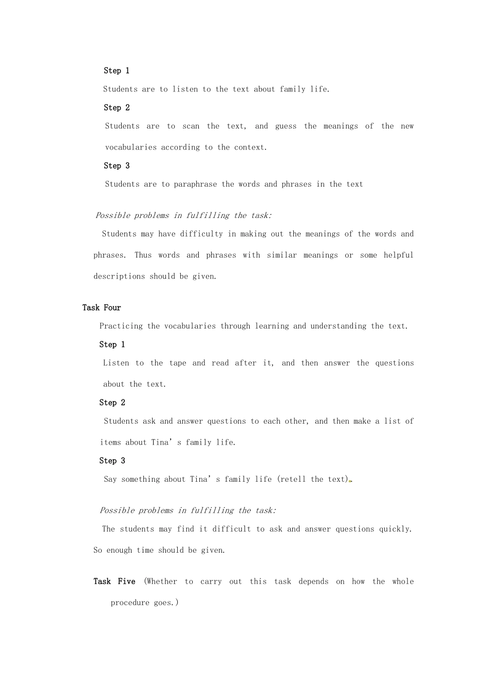 九年级英语下册 Chapter 5 Family Lives教案 牛津沈阳版-牛津沈阳版初中九年级下册英语教案_第3页