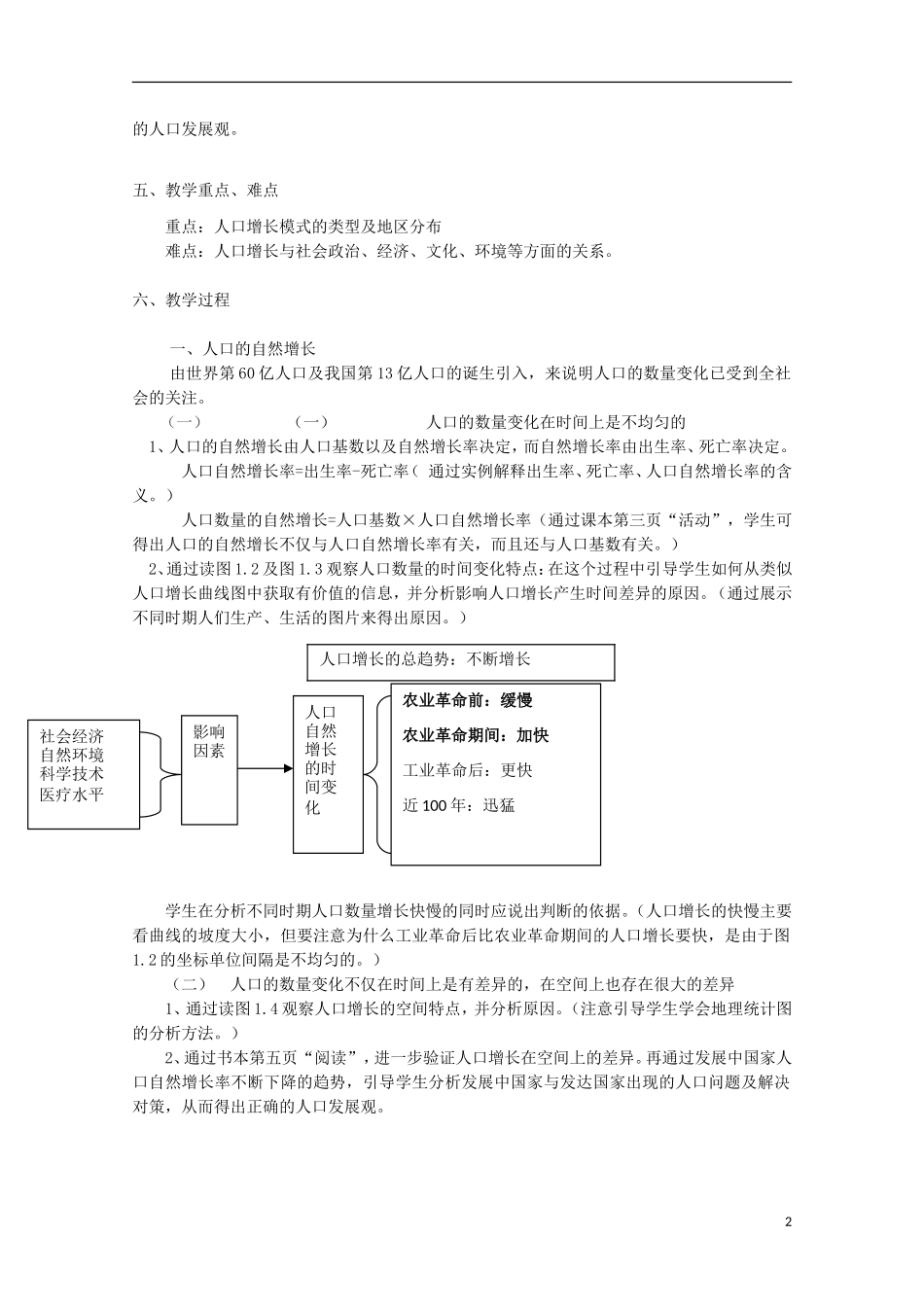 内蒙古赤峰二中高中地理 第一章第一节人口的数量变化教案3 新人教版必修2_第2页