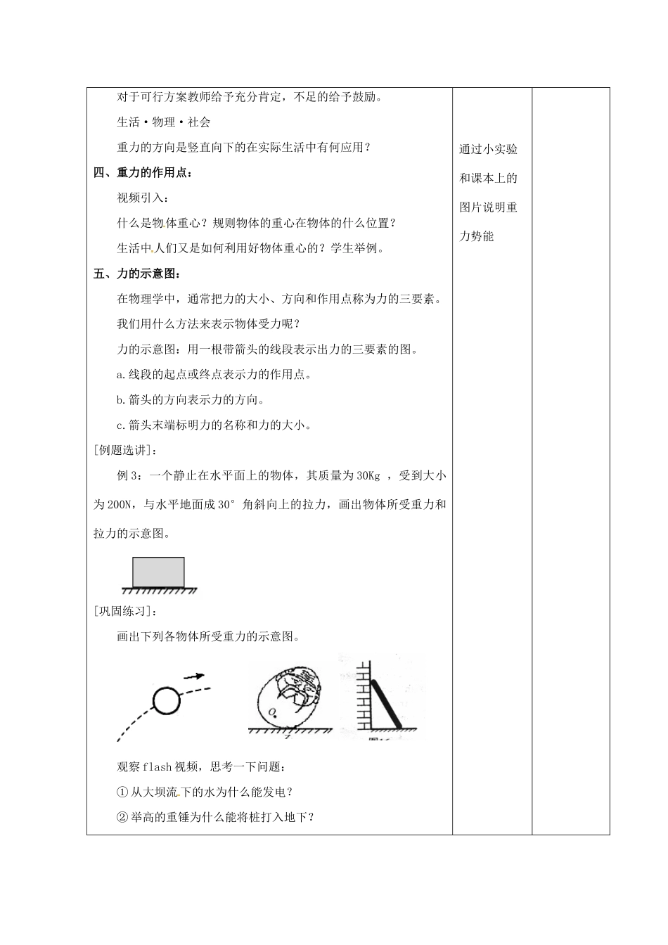 八年级物理下册 8.2 重力、力的示意图教案 苏科版-苏科版初中八年级下册物理教案_第3页