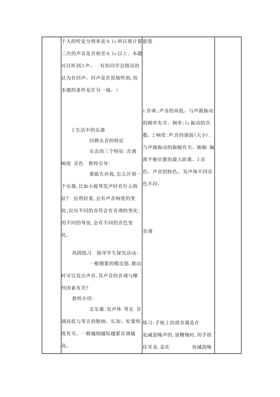 山东省邹平县实验中学八年级物理上册 第二章 声现象复习教案 （新版）新人教版_第2页