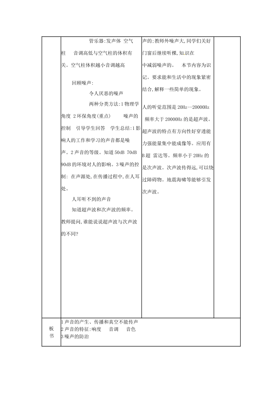 山东省邹平县实验中学八年级物理上册 第二章 声现象复习教案 （新版）新人教版_第3页