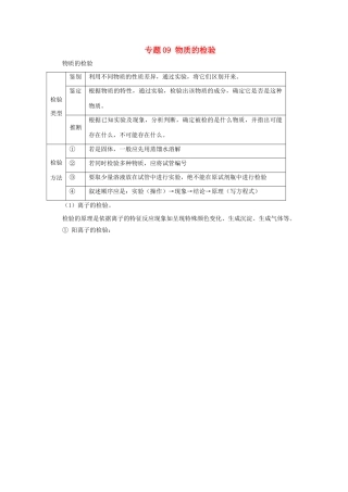 高考化学 实验全突破 专题09 物质的检验教案-人教版高三全册化学教案