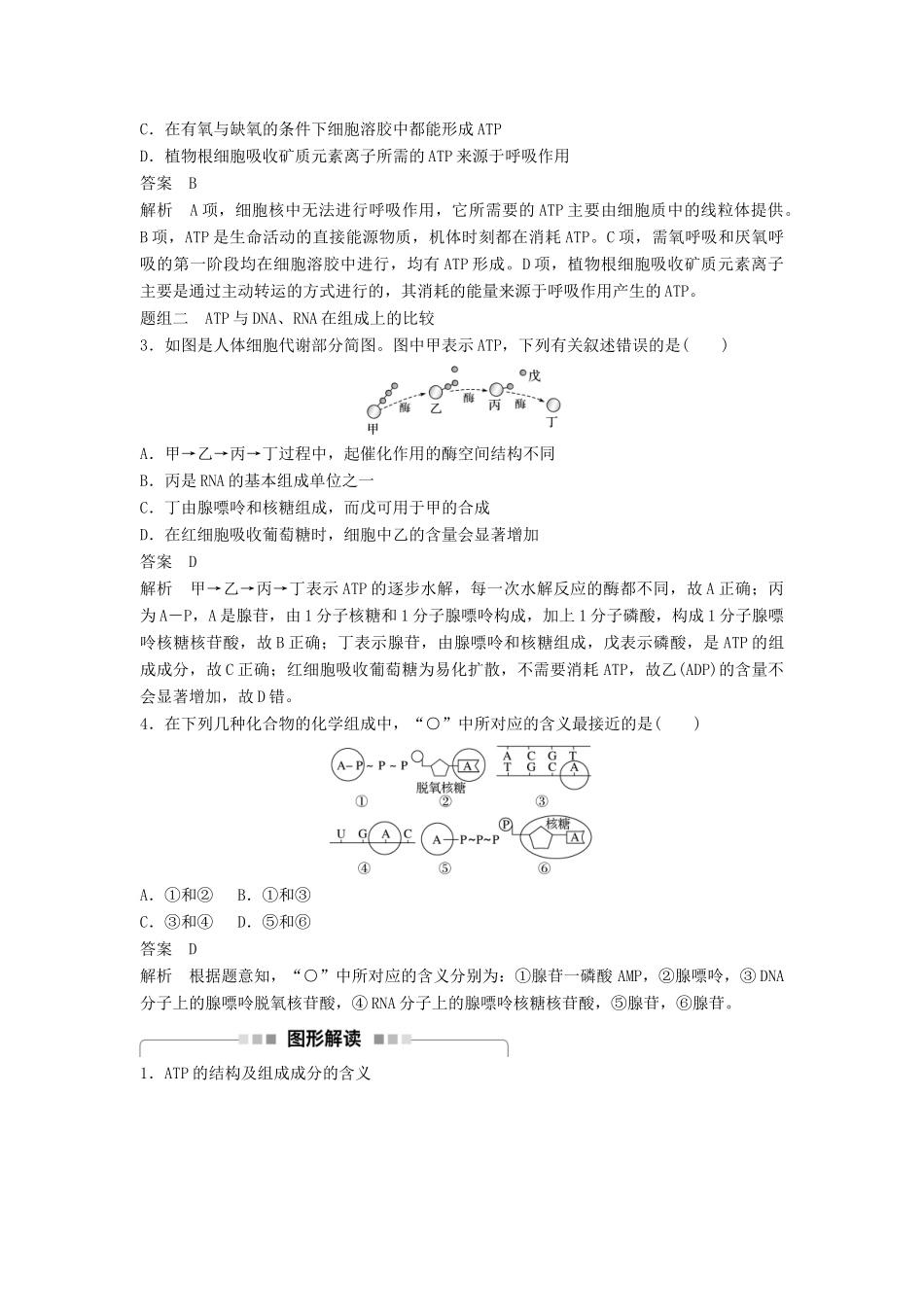 新高考生物一轮复习 第二单元 细胞的代谢 第4讲 细胞与能量、酶讲义 浙科版-浙科版高三全册生物教案_第3页