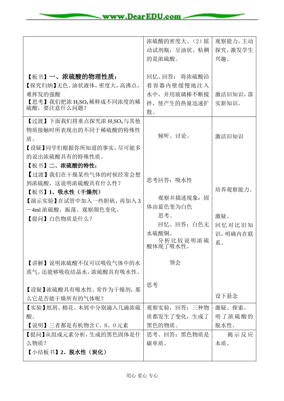 高二化学 浓硫酸教案_第2页
