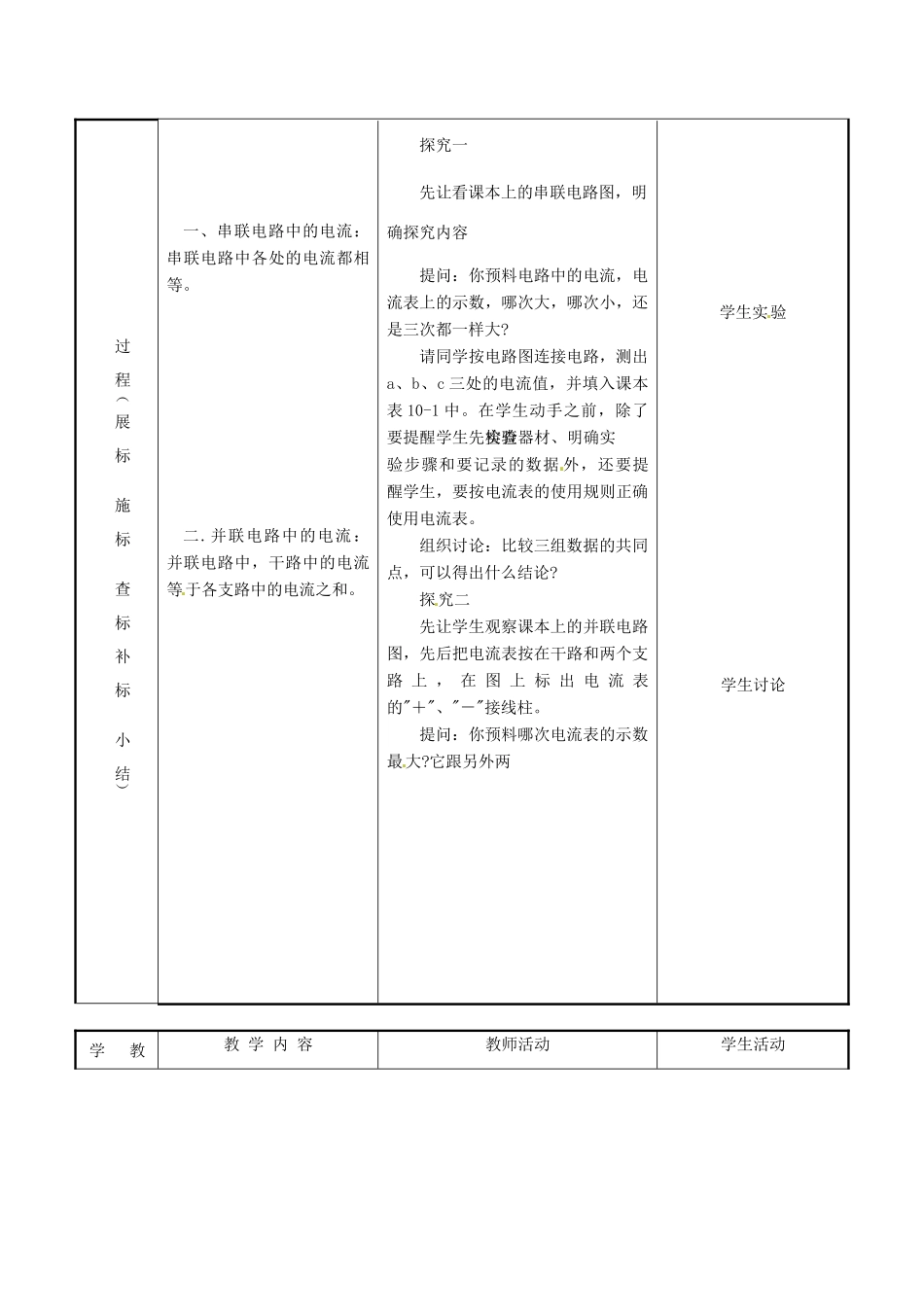 北京市房山区窦店中学九年级物理 102《探究串、并联电路中的电流关系和电压关系》教案_第2页