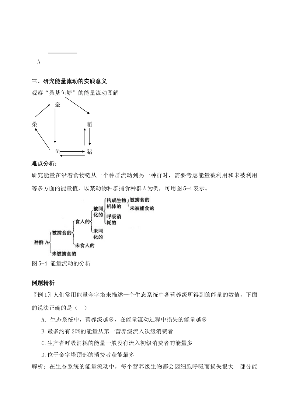江苏省盐城市大冈中学高二生物教案 生态系统的能量流动_第3页
