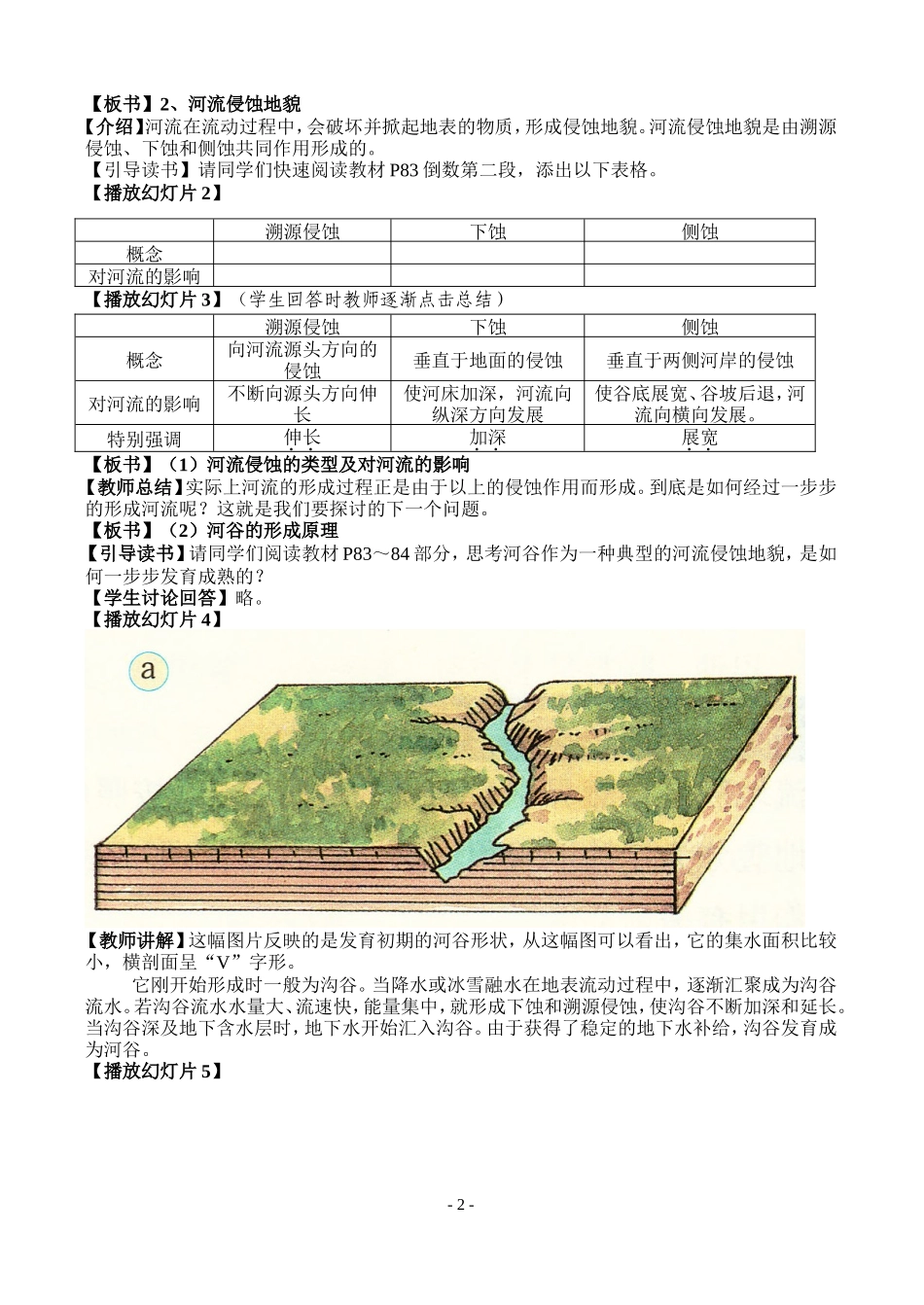 人教版高中地理必修1河流地貌的发育教案_第2页