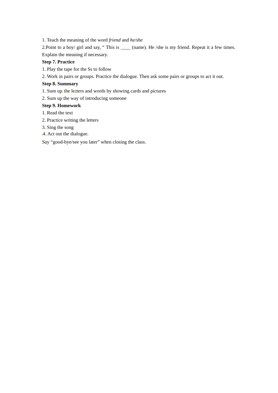 七年级英语上册 Unit 1 Lesson 5 What’this-Lesson 6 My friend教案 冀教版_第3页