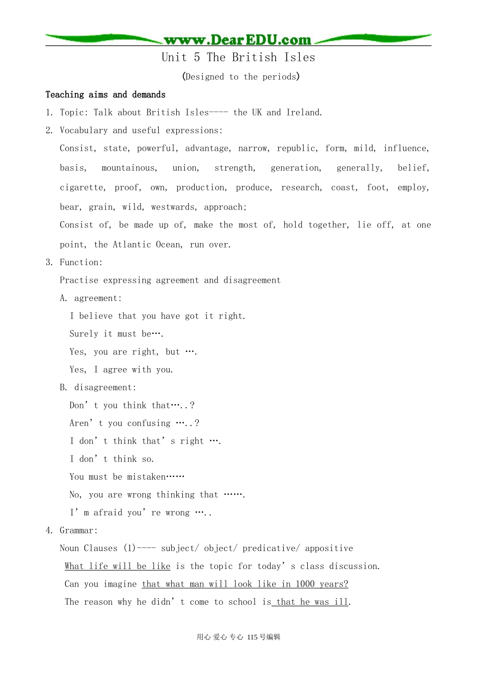 人教版高中英语第二册Unit5 The British Isles_第1页