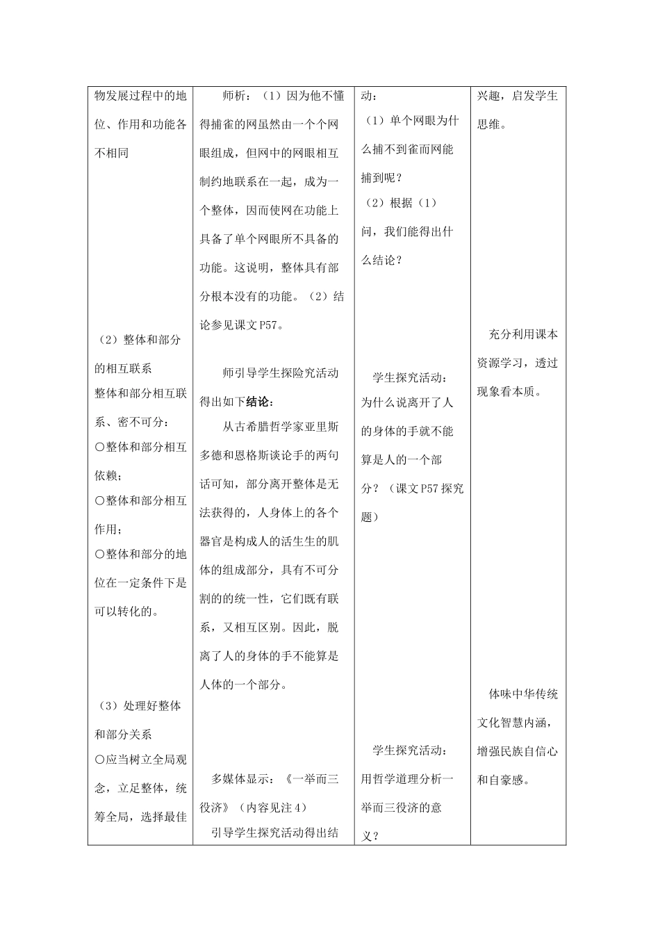 高中政治上学期第3周教学设计（用联系的观点看问题）-人教版高中全册政治教案_第3页