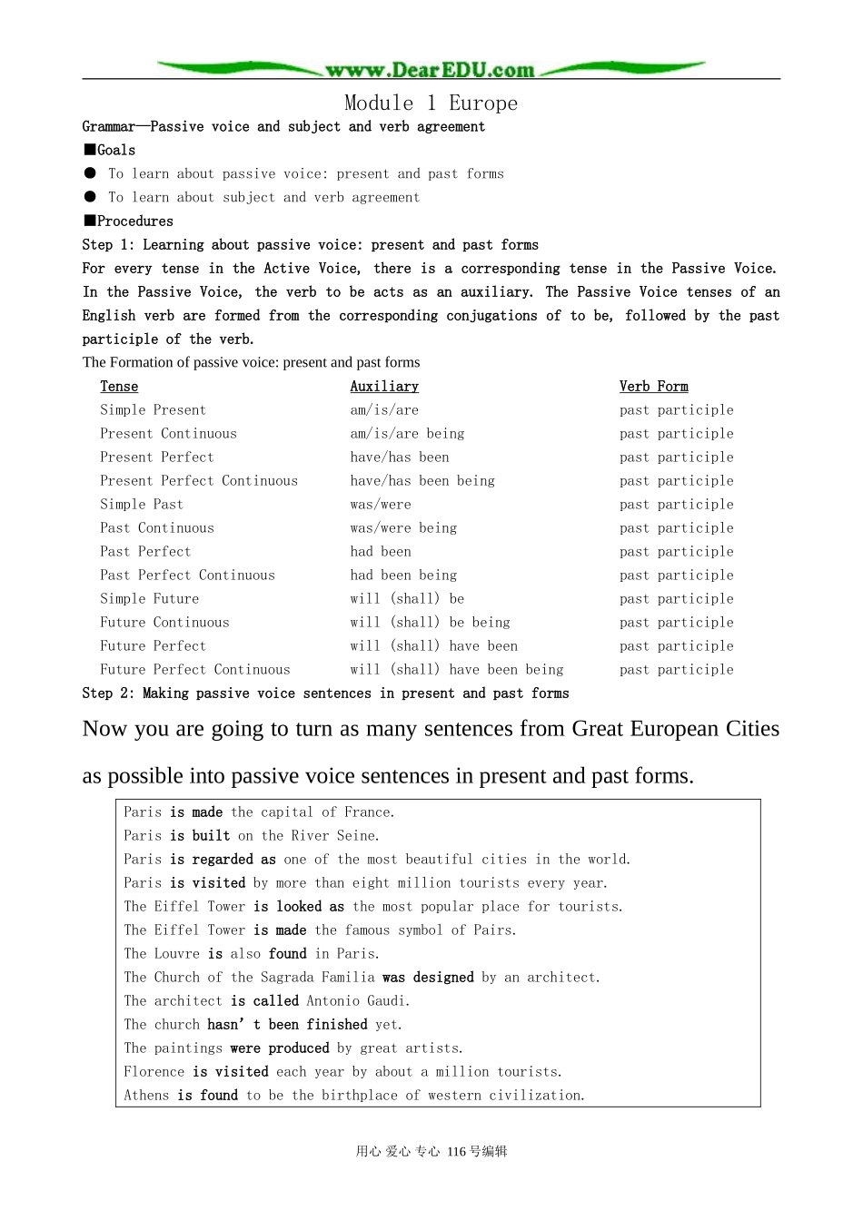 高中英语Module 1 Europe-Grammar_第1页