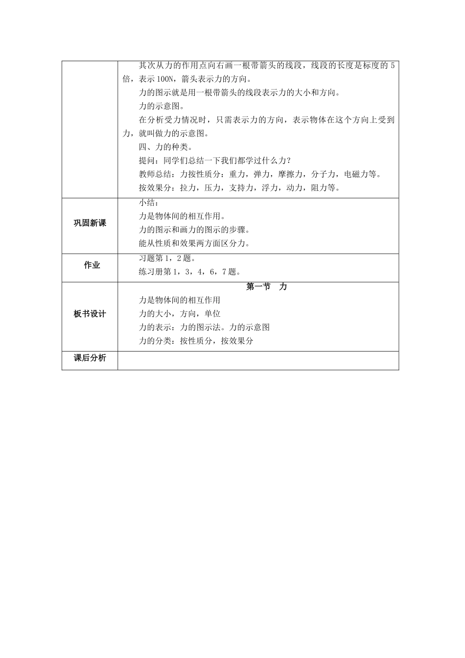 八年级物理全册 第六章 第一节 力教案2 （新版）沪科版_第2页