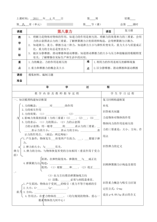 八年级物理下册 第八章力的复习课 沪科版