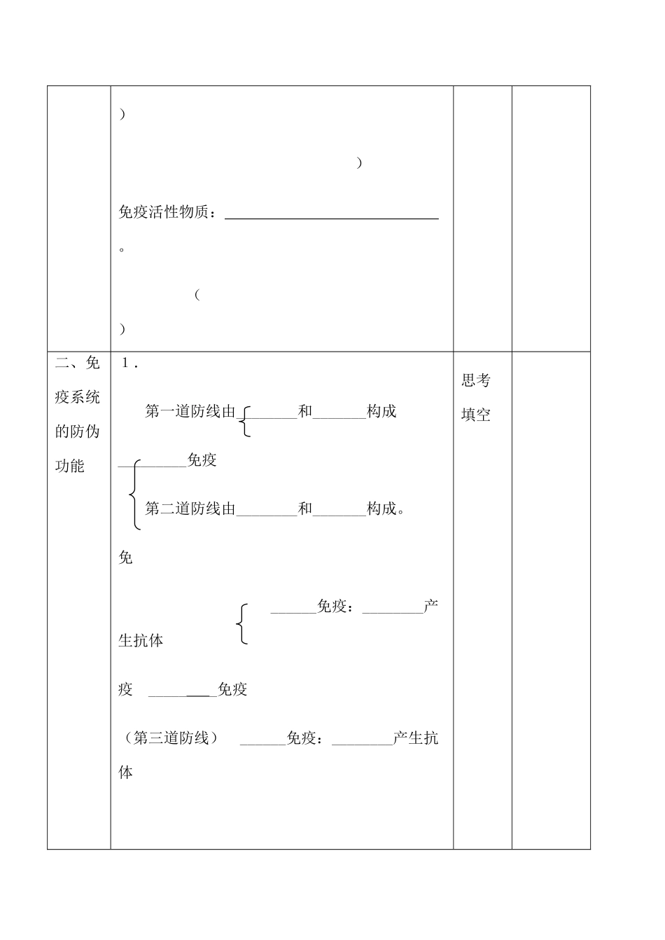 新人教版必修3高中生物免疫调节教案_第3页