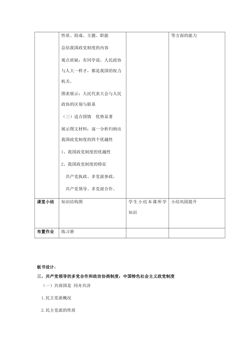 高中政治《6.3 共产党领导的多党合作和政治协商制度》教案 新人教版必修2-新人教版高一必修2政治教案_第3页