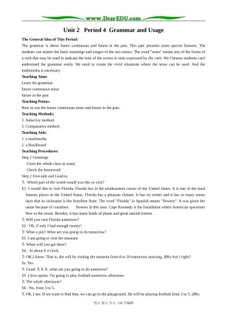 高中英语Unit 2 Period 4  Grammar and Usage