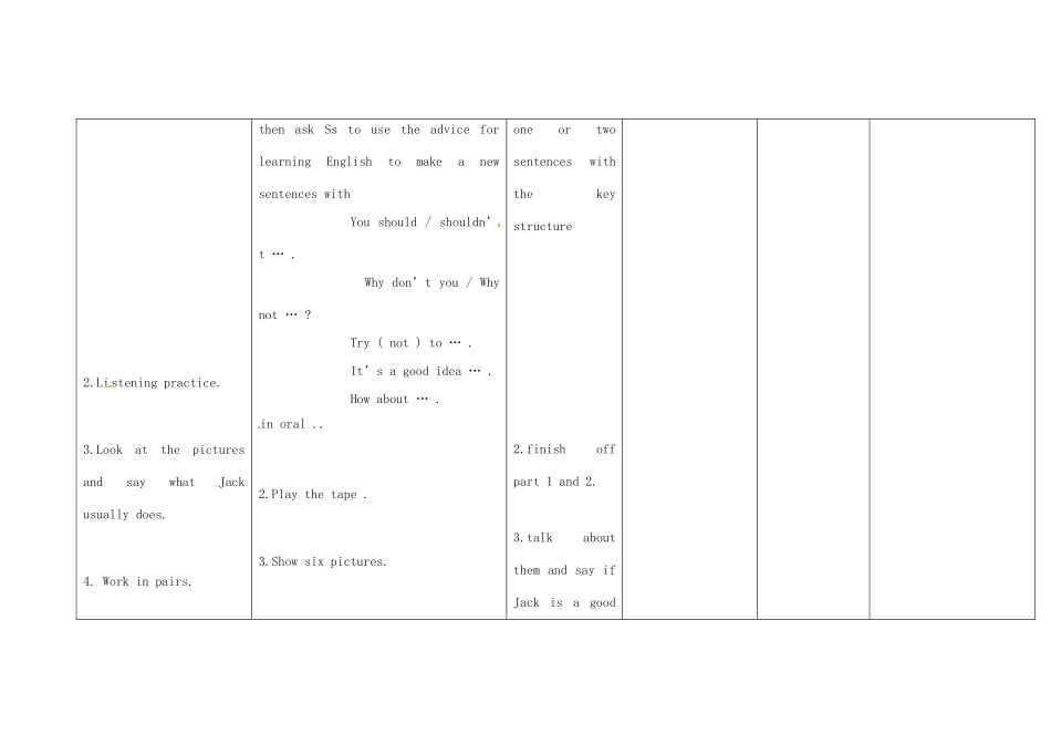 小学八年级英语上册 Module 1 Unit 3 Language in use教案 （新版）外研版-（新版）外研版初中八年级上册英语教案_第2页