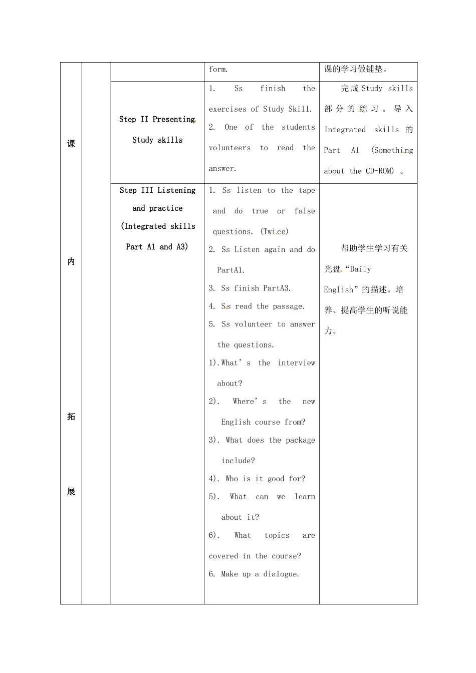 江苏省海安县大公初级中学八年级英语下册《8B Unit 3 Online travel》Period 6 Integ rated skills &Study skill教案 牛津版_第3页