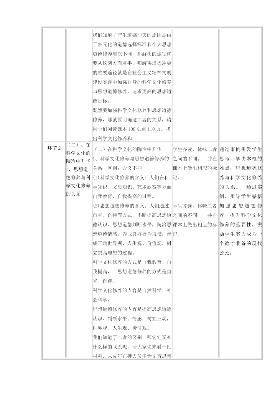 四川省宜宾市一中高二政治上学期第11周 加强思想道德教育教学设计 新人教版必修3-新人教版高二必修3政治教案_第3页