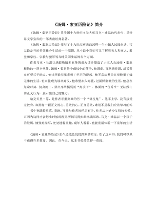 汤姆•索亚历险记