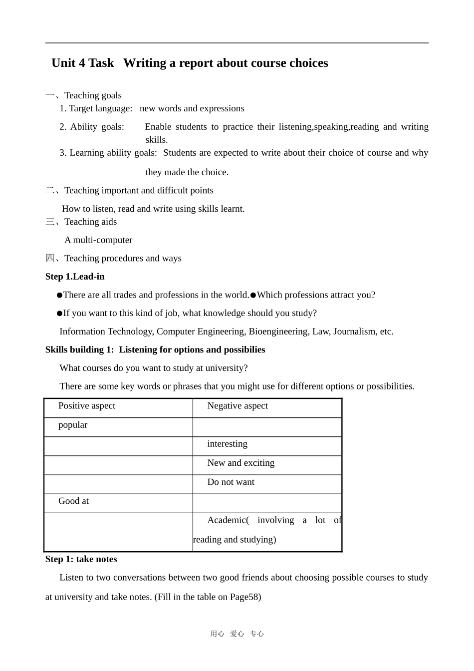 高中英语Unit 4 The next step  Task牛津版选修11_第1页