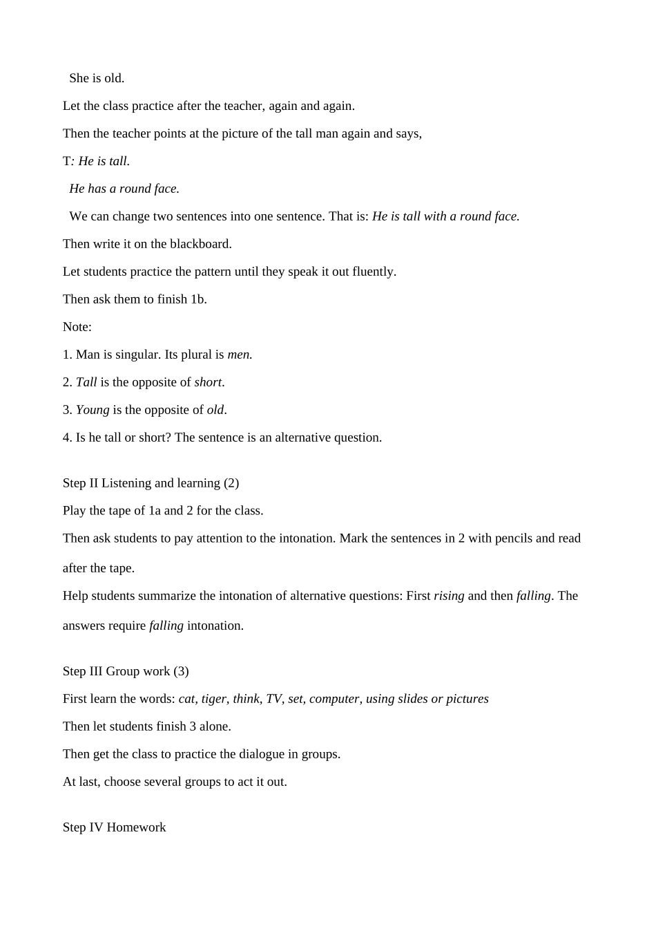 仁爱版七年级英语上册 Unit2 Looking Different--Topic 3 Is he tall or short_第3页