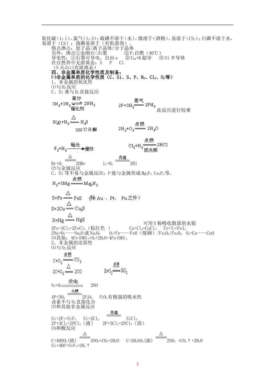 高考化学复习教案非金属元素单质及其化合物_第2页