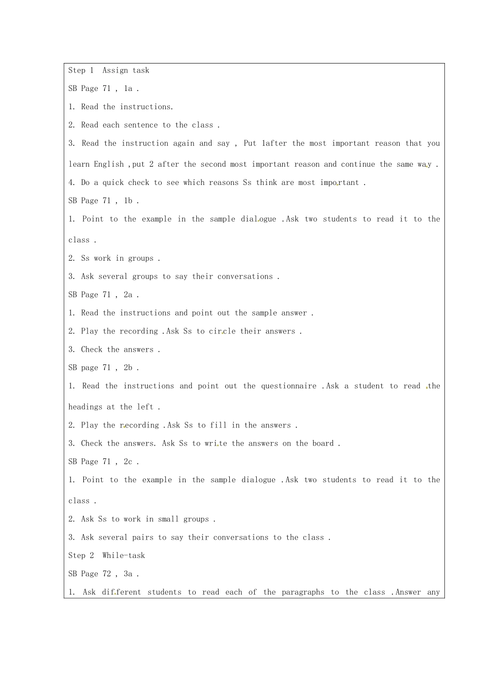 山东省龙口市诸由观镇诸由中学八年级英语下册《Unit 1 Have you ever been to an amusement park Period 3》教案 鲁教版五四制_第2页