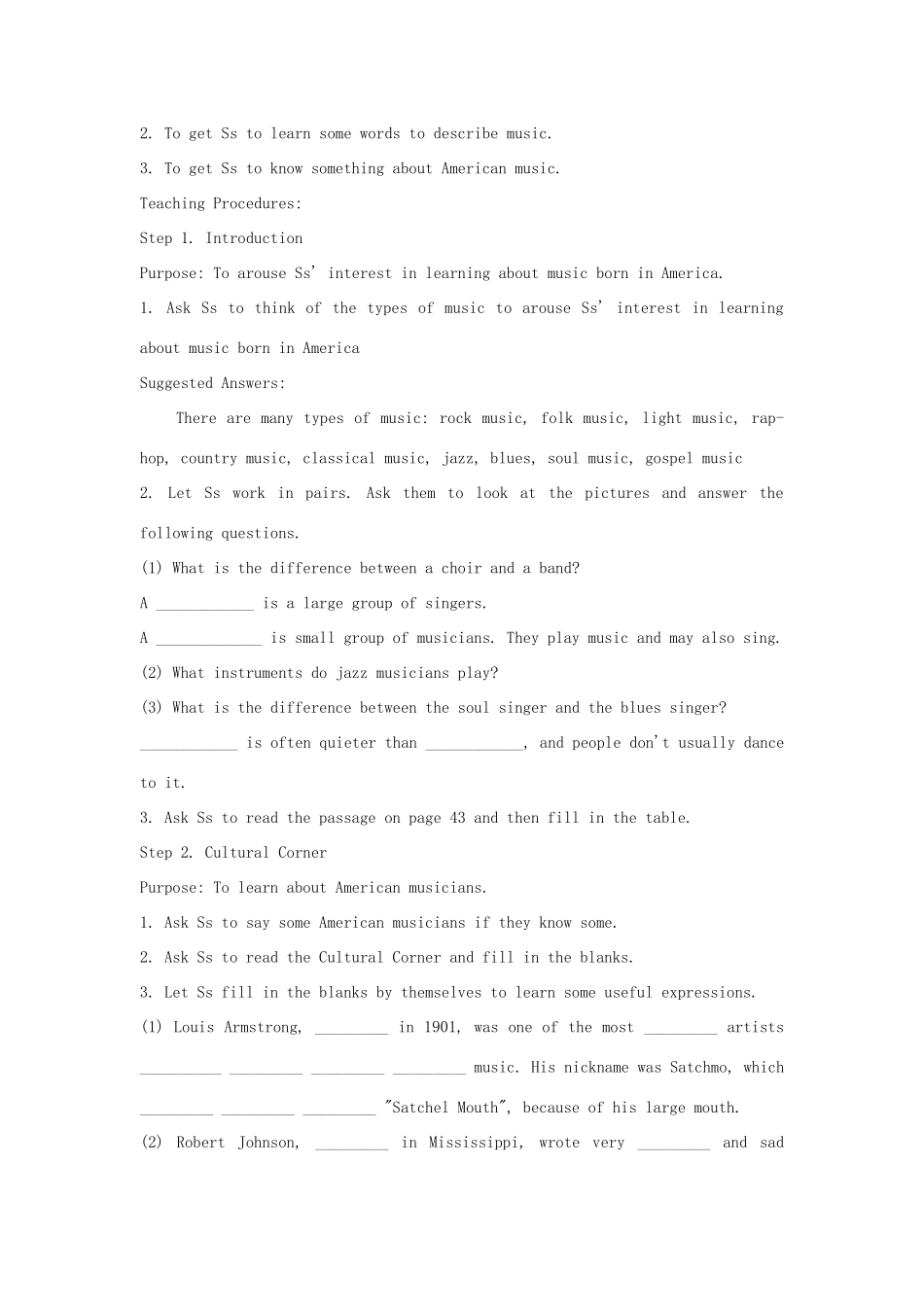四川省宜宾市一中高三英语第四周教学设计（二）（Module 4 Music Born in America）-人教版高三全册英语教案_第3页