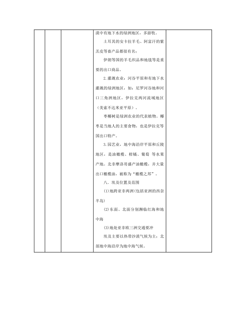四川省宜宾市一中高二地理《西亚北非》教学设计-人教版高二全册地理教案_第3页