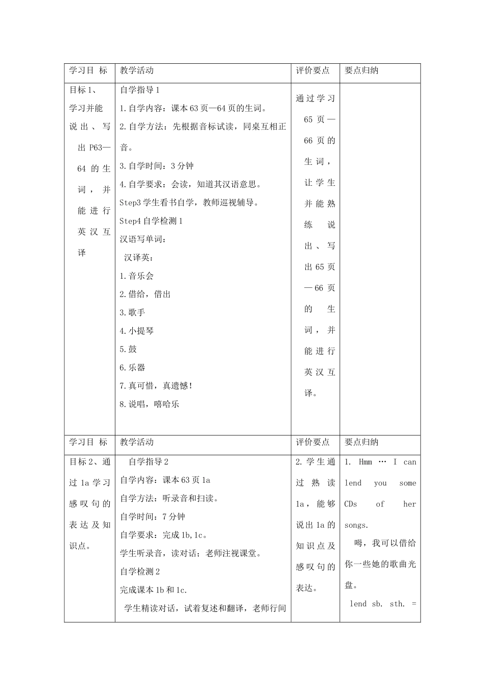 八年级英语上册 Unit 3 Our Hobbies Topic 2 What sweet music Section A教案1 （新版）仁爱版-（新版）仁爱版初中八年级上册英语教案_第2页