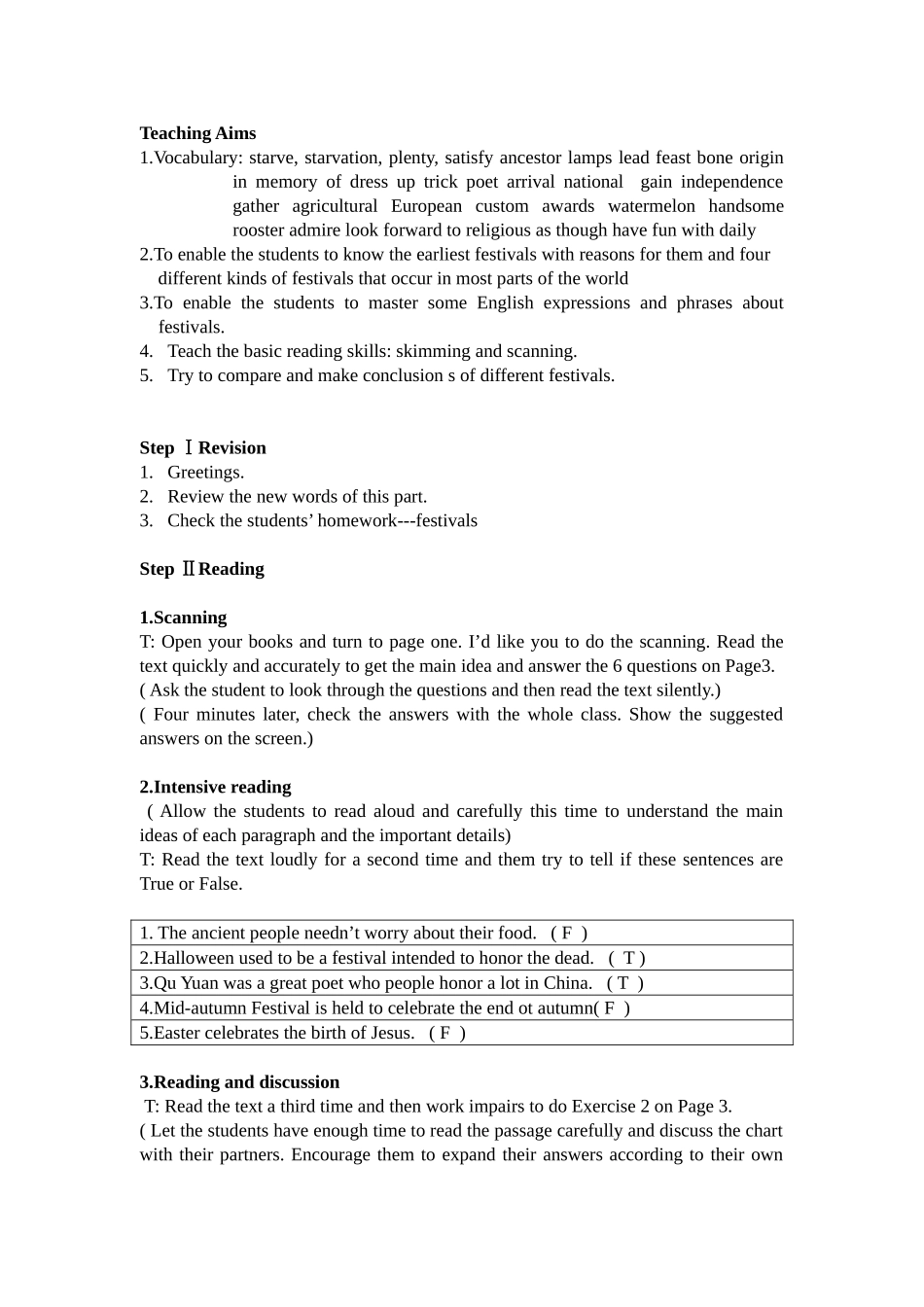 人教新课标必修3全册教案（unit1-5）_第3页
