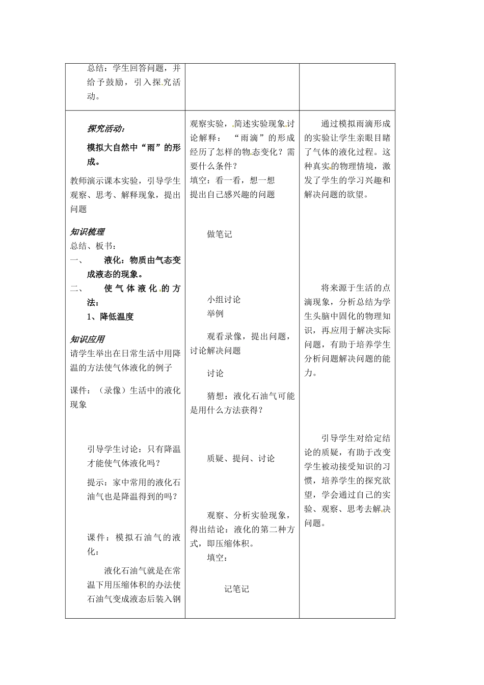 江西省新余九中八年级物理《4.2探究汽化液化特点》教案 粤教沪版_第2页