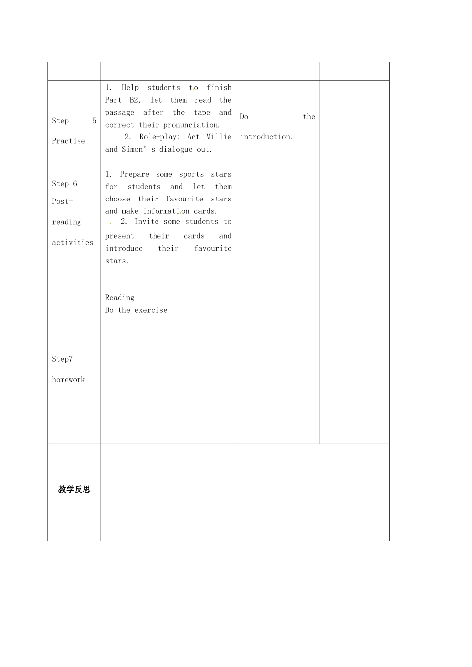 七年级英语上册《Unit 2 Let's play sports》Reading教案 （新版）牛津版-（新版）牛津版初中七年级上册英语教案_第2页