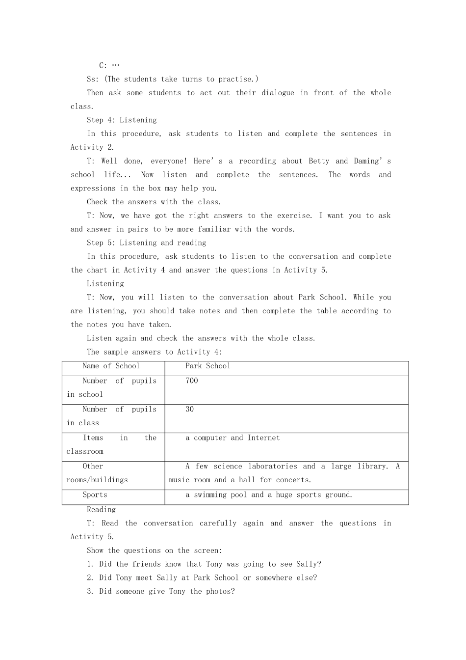 九年级英语下册 Module 2 Education Unit 1 It was great to see her again教案 外研版-外研版初中九年级下册英语教案_第3页